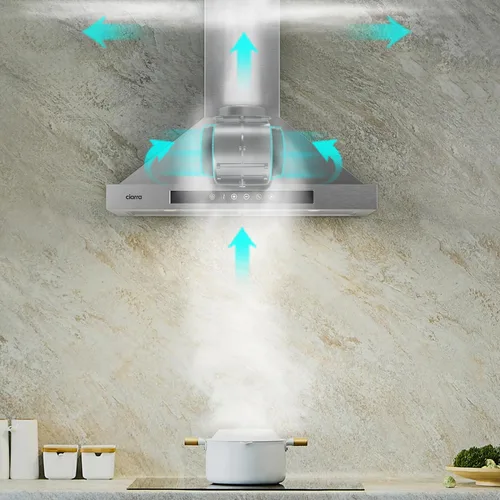 Vista 6 de CIARRA Campana extractora inteligente de 30 pulgadas con control de voz, compatible con Alexa/Google Home/Smart Life Assistant, campana de Acero