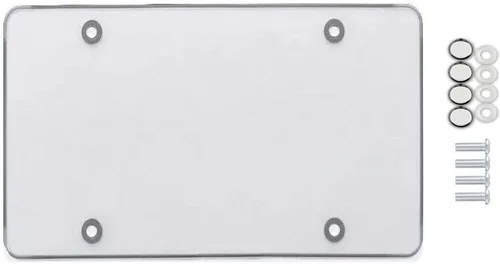 Vista 13 de Juego de 2 cubiertas para matrículas de automóvil, con diseño de burbuja, para placas estándar de EE. UU., cubierta irrompible con marco, funda Negro