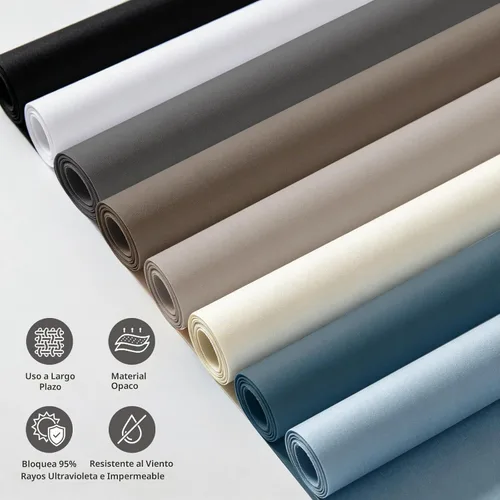 Vista 6 de Persianas opacas personalizadas para exteriores, beige, impermeables, resistentes al viento, protección UV premium, pantalla de privacidad para Tela