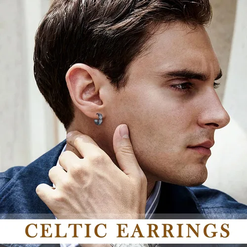 Vista 4 de StoryEtain Hoop Earrings for Men Women Sterling Silver Earring Cartilage Hypoallergenic Small Round Hoop Earrings Gift for Men Women