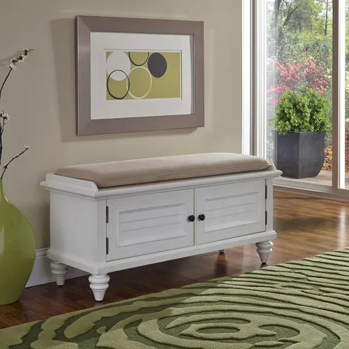 Vista 2 de Homestyles Banco de almacenamiento Bermuda Off-White