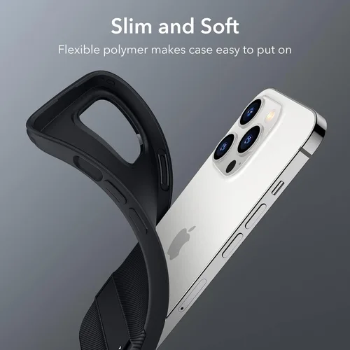 Vista 8 de ESR Funda para iPhone 14 Pro, 3 Modos de Soporte, Protección contra Caídas de Grado Militar, Compatible con Carga Inalámbrica, Cubierta Trasera Negro