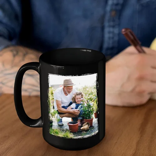 Vista 6 de Taza de café con marco de fotos para nietos con nombre personalizado, regalo para papá abuelo de nieto, nieta, abuelo I Love You, taza de té