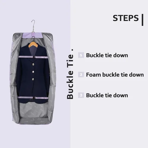 Vista 2 de MATEIN Bolsa de mano para ropa, bolsa de viaje impermeable para colgar ropa, bolsa plegable grande de fin de semana con correa de hombro ajustable