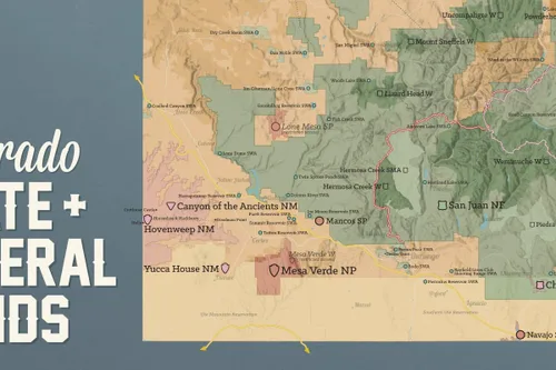 Vista 2 de Colorado Parques estatales & Federal lands Póster Mapa 24 x 36
