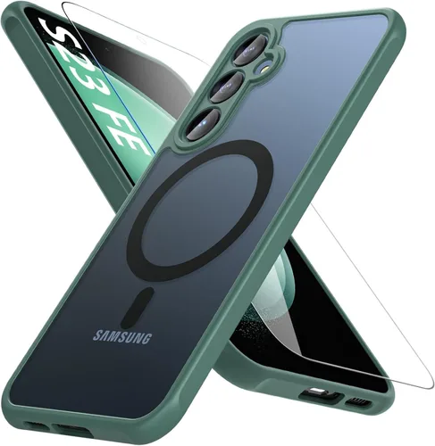 Vista 55 de OWKEY Funda magnética para Samsung Galaxy S23 de 6.1 pulgadas, para Magsafe con protector de pantalla, protección de grado militar, a prueba
