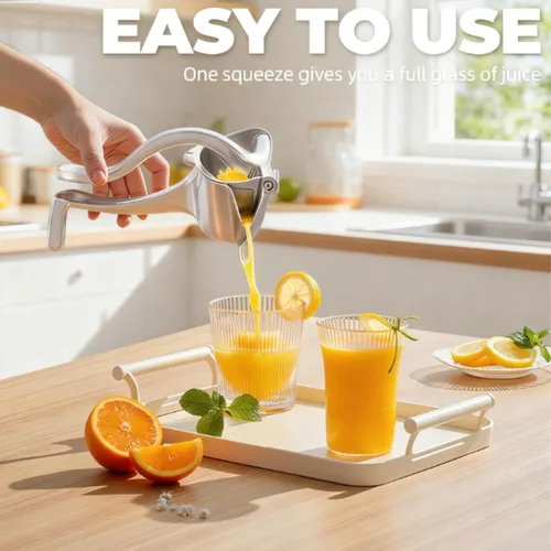 Vista 3 de Extractor de jugo de fruta fresca de aleación de aluminio, exprimidor de jugo de mano, agarre ergonómico, fácil de usar, extracción eficiente