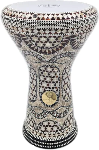 Vista 24 de ¡Nuevo! Gawharet El Fan Clásico 17" Darbuka de Madre de Perla Percusión de Tambor (Rey Árabe)