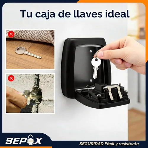 Vista 7 de SEPOX® Caja de cerradura de llave de acero inoxidable más grande de 4 dígitos combinada resistente al aire libre