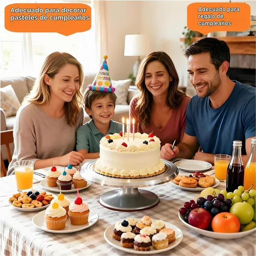 Vista 8 de ANSLYQA Kit de decoración de pasteles, 393 piezas con plato giratorio de aluminio para tartas, nivelador, 55 puntas de glaseado numerado + falda, 2