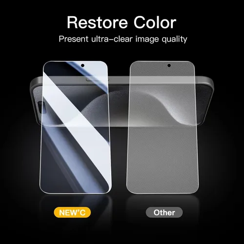 Vista 145 de NEW'C Paquete de 3 protectores de pantalla de privacidad para iPhone Air/iPhone 17 Air (6.5 pulgadas), película de vidrio templado antiespía