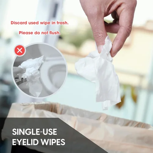 Vista 7 de Toallitas transparentes para párpados C prehumedecidas para ojos secos, toallitas de limpieza de párpados sin enjuague, toallitas de viaje envueltas