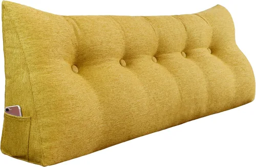 Vista 49 de Almohada de cuña acolchada de 8 libras para cabecero, posicionador corporal en forma de triángulo, almohada de lectura para la cama, almohada