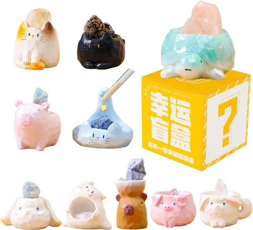 Vista 6 de Caja Sorpresa Temática de Cristal Diamante Ángel Mariposa Gato, Bolsa Misteriosa Figura de Acción de Diseño Aleatorio Figurita Coleccionable