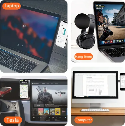 Vista 9 de Soporte magnético para teléfono con rotación de 180° para Negro