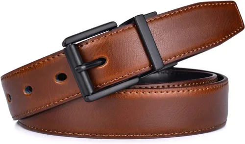Vista 4 de Beltox - Cinturón para hombre de vestir casual reversible de cuero de 1.1" con hebilla de rodillo giratoria