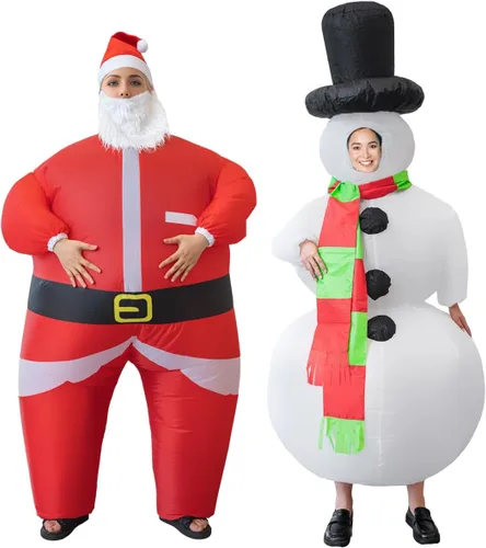 Vista 7 de BERVYOSW Disfraz inflable de Navidad para adultos, divertidos disfraces de Halloween para hombres y mujeres, fiestas de vacaciones, cosplay