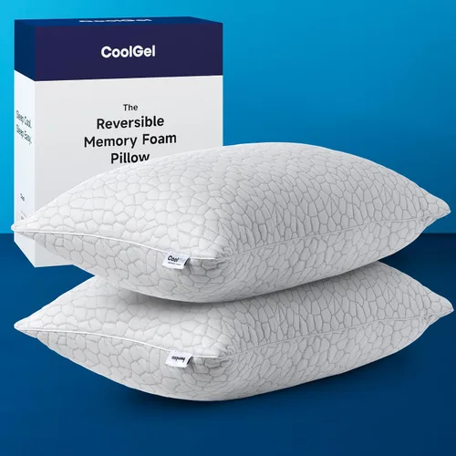 Vista 7 de Cool Gel Almohada refrescante para personas que duermen con calor, almohadas de espuma viscoelástica trituradas de tamaño estándar para dormir