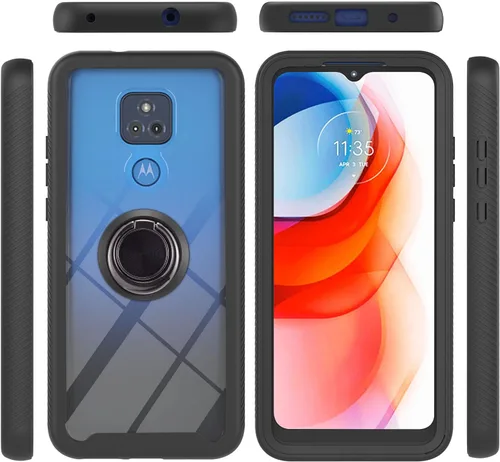 Vista 45 de Funda compatible con Xiaomi Poco X3 NFC, compatible con Xiaomi Poco X3 Pro/Poco X3 Ring Stand 3 en 1, color negro