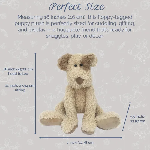 Vista 3 de MON AMI Bogart - Peluche de cachorro lanudo de 18 pulgadas, peluche suave y tierno con patas largas y pies flexibles, adorable animal de peluche