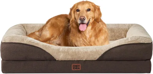 Vista 34 de EHEYCIGA Cama ortopédica para perros medianos, sofá cama de espuma viscoelástica con lados, forro impermeable y funda extraíble lavable, sofá