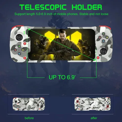 Vista 3 de Megadream Controlador de videojuegos móvil para iPhone iOS Android PC funciona con iPhone 14131211X, iPad, Samsung Galaxy, TCL, tablet, Call of