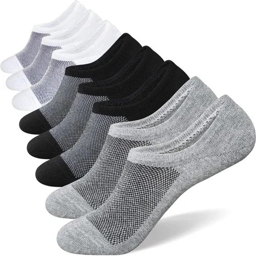 Vista 6 de SIXDAYSOX Calcetines invisibles para hombre, paquete de 6/8 unidades, de algodón, finos, corte bajo, antideslizantes para zapatos planos, tenis