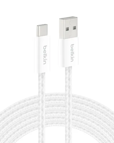 Vista 9 de Belkin Cable USB A a USB C, 3.3 pies, 15 W, cargador tipo C, cable de carga para iPhone, suave, trenzado, flexible para iPhone 17 y 16, Galaxy S25