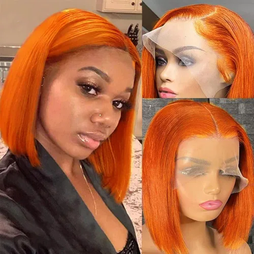 Vista 16 de Peluca Bob de encaje frontal de Superfect, cabello humano de 10 pulgadas, 13x4 ondas profundas rizadas, pelucas frontales transparentes