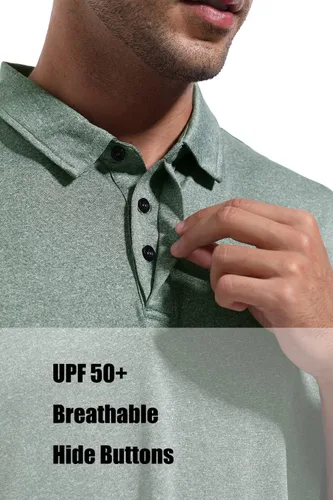 Vista 2 de Polo Hombre Protección Solar Actividades Al Aire Libre Secado Rápido Transpirable Deporte Tops