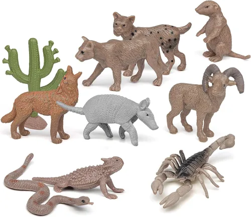 Vista 7 de Juego de 3 figuras de zorro del desierto, juego de figuras de lobo, bosque, bosque, animales, juguetes de plástico, figura de regalo para niños