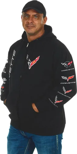 Vista 5 de JH DESIGN GROUP Chevy Corvette C8 Collage - Sudadera con capucha para hombre, color negro, Negro
