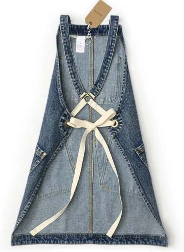 Vista 3 de Jeanerlor Delantal de trabajo para mujer y hombre ajustable S-XXL (azul oscuro)