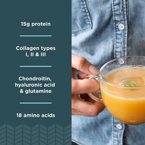 Vista 4 de Ancient Nutrition Proteína en polvo de caldo de hueso, albahaca de tomate, 15 porciones + polvo de proteína de caldo de hueso, calabaza