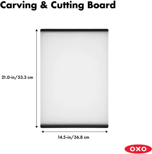 Vista 2 de OXO Good Grips - Tabla de cortar y tallar de plástico y Good Grips Juego de 2 tablas de cortar de plástico (paquete de 1)
