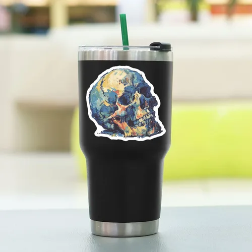 Vista 3 de Paquete de 100 calcomanías de calavera (tamaño grande), calcomanías para laptop, teléfono, automóvil, botella de agua, calcomanías para adultos