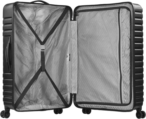 Vista 7 de U.S. Traveler Boren - Maleta de viaje de policarbonato resistente con 8 ruedas giratorias, asa de aluminio