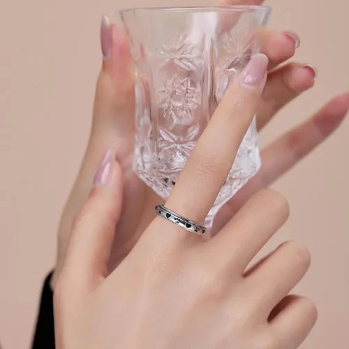 Vista 21 de LYTTMAB Keep Pawstive - Anillo de ansiedad para mujer, anillo giratorio con estampado de pata de perro y gato, anillo para ansiedad para mujer