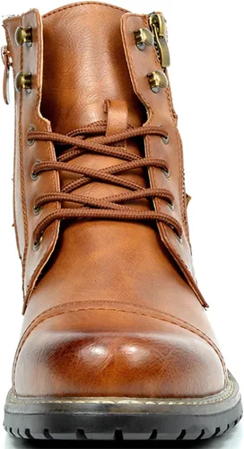 Vista 4 de Bruno Marc Men's Motorcycle Combat Boots Zipper Biker Boot
