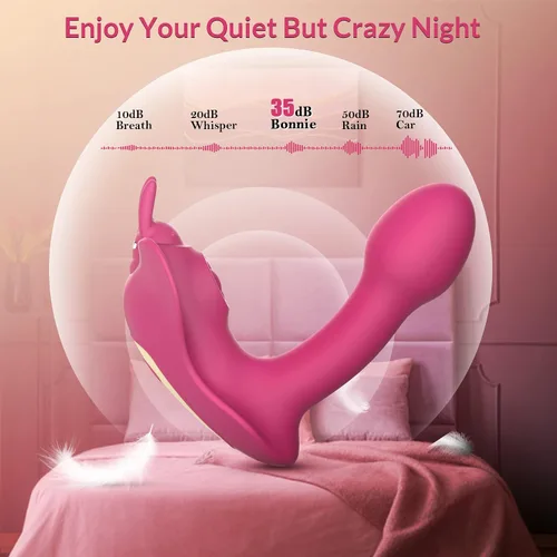 Vista 4 de Vibrador remoto de doble acción – MEANINS Sophia, vibrador de punto G con modos de vibración y aleteo, consolador vibrador de punto G, juguetes
