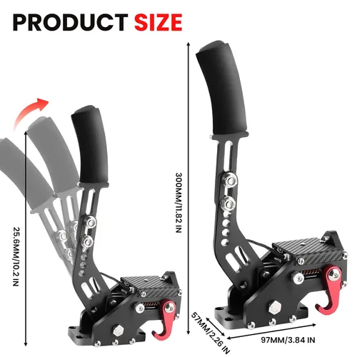 Vista 5 de Endxedo PC Racing Game USB Handbrake 16Bit SIM Compatible with Logitech G27 G29 G920 G923 T500 T300 Simulate Linear Handbrake Black (Only PC System)