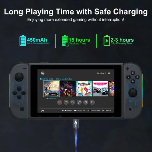 Vista 4 de JYELUK Replacement for Nintendo Switch Controller,Compatible with Switch Controllers With RGB LEDSupport Double VibrationWake-upScreenshot