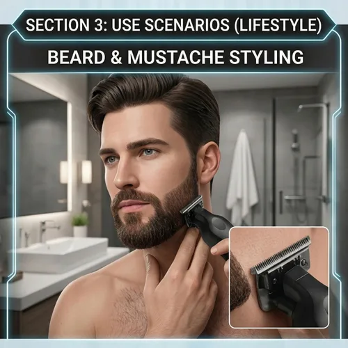 Vista 4 de 2299 Cortadora de pelo para hombres, kit de corte de pelo profesional inalámbrico para barbero, recargable por USB