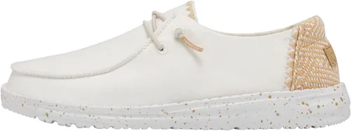 Vista 19 de Hey Dude Wendy Chambray - Zapatos para mujer, mocasines con cordones para mujer, cómodos y ligeros Aurora Blanco 2