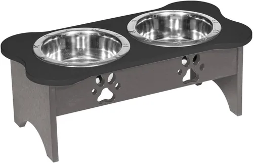 Vista 14 de Poly Lumber - Comedero doble de hueso mediano de 2 cuartos de galón, color negro