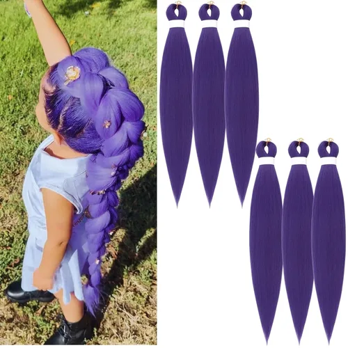 Vista 78 de Cabello trenzado para niños preestirado de 16 pulgadas, color negro para niños, trenzas sin nudos