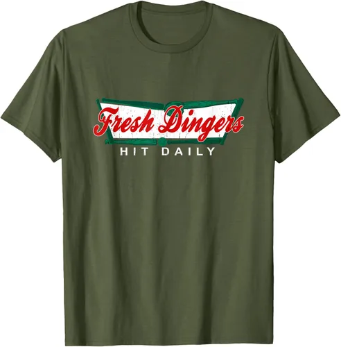Vista 86 de Camiseta divertida de béisbol y softbol Don't Bunt Hit Fresh Dingers, Negro