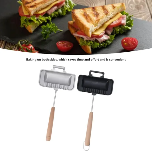 Vista 6 de Sartén para hornear sándwich de doble cara, sartén antiadherente para queso a la parrilla, panqueques, frittatas y tostadas, máquina de sellado