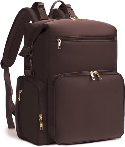 Vista 13 de CEI-CEI Mochila de neopreno para pañales con bolsillos aislados, bolsas grandes de maternidad para bebés recién nacidos, bolsa de viaje con Verde