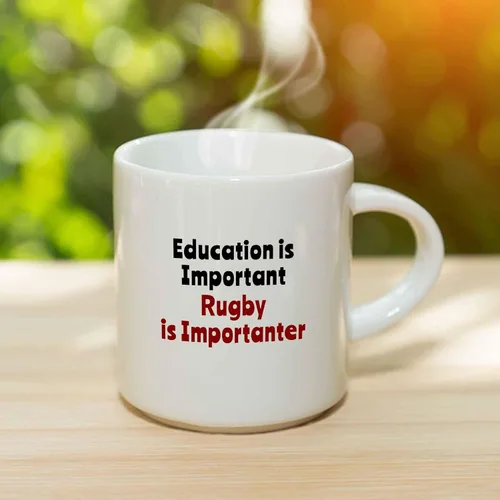 Vista 3 de Taza de café Rugby is Importanter – Divertido regalo deportivo de equipo de jugadores, taza de cerámica, regalo de Navidad/cumpleaños